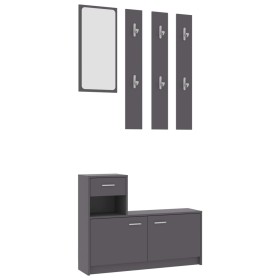 vidaXL Garderobenset Flur Grau 100x25x76,5 cm Holzwerkstoff