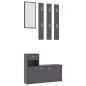 vidaXL Garderobenset Flur Grau 100x25x76,5 cm Holzwerkstoff vidaXL Garderobenset Flur Grau 100x25x76,5 cm Holzwerkstoff