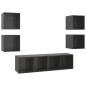 vidaXL 5-tlg. TV-Schrank-Set Hochglanz-Grau Holzwerkstoff vidaXL 5-tlg. TV-Schrank-Set Hochglanz-Grau Holzwerkstoff