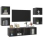 vidaXL 5-tlg. TV-Schrank-Set Hochglanz-Grau Holzwerkstoff vidaXL 5-tlg. TV-Schrank-Set Hochglanz-Grau Holzwerkstoff