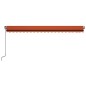 vidaXL Markise Manuell Einziehbar mit LED 500x350 cm Orange & Braun
