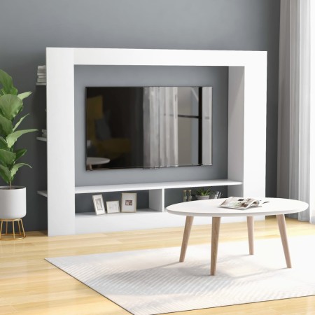 vidaXL TV-Schrank Weiß 152x22x113 cm Holzwerkstoff