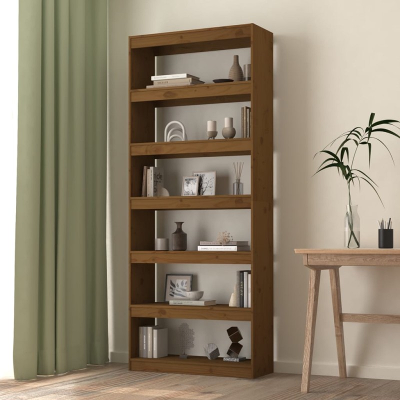 vidaXL Bücherregal/Raumteiler Honigbraun 80x30x199,5 cm Kiefernholz vidaXL Bücherregal/Raumteiler Honigbraun 80x30x199,5 cm Kiefernholz