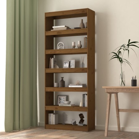 vidaXL Bücherregal/Raumteiler Honigbraun 80x30x199,5 cm Kiefernholz