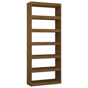 vidaXL Bücherregal/Raumteiler Honigbraun 80x30x199,5 cm Kiefernholz