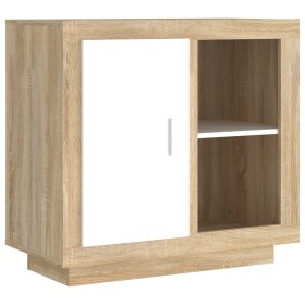 vidaXL Sideboard Weiß/Sonoma-Eiche 80x40x75 cm