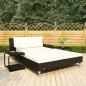 vidaXL 2-Personen-Sonnenliege mit Auflagen Poly Rattan Schwarz vidaXL 2-Personen-Sonnenliege mit Auflagen Poly Rattan Schwarz