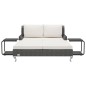 vidaXL 2-Personen-Sonnenliege mit Auflagen Poly Rattan Schwarz vidaXL 2-Personen-Sonnenliege mit Auflagen Poly Rattan Schwarz