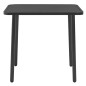 vidaXL Garten-Esstisch Stahl 80x80x72 cm Dunkelgrau Lattendesign vidaXL Garten-Esstisch Stahl 80x80x72 cm Dunkelgrau Lattendesign