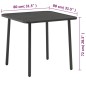 vidaXL Garten-Esstisch Stahl 80x80x72 cm Dunkelgrau Lattendesign vidaXL Garten-Esstisch Stahl 80x80x72 cm Dunkelgrau Lattendesign