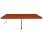 vidaXL Markise Manuell Einziehbar mit LED 500x350 cm Orange Braun vidaXL Markise Manuell Einziehbar mit LED 500x350 cm Orange Braun
