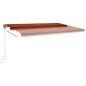 vidaXL Markise Manuell Einziehbar mit LED 500x350 cm Orange Braun vidaXL Markise Manuell Einziehbar mit LED 500x350 cm Orange Braun