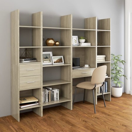 vidaXL 4-tlg. Bücherregal-Set Sonoma-Eiche Holzwerkstoff
