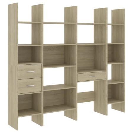 vidaXL 4-tlg. Bücherregal-Set Sonoma-Eiche Holzwerkstoff