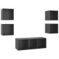 vidaXL 5-tlg. TV-Schrank-Set Hochglanz-Grau Holzwerkstoff vidaXL 5-tlg. TV-Schrank-Set Hochglanz-Grau Holzwerkstoff