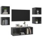 vidaXL 5-tlg. TV-Schrank-Set Hochglanz-Grau Holzwerkstoff vidaXL 5-tlg. TV-Schrank-Set Hochglanz-Grau Holzwerkstoff