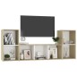 vidaXL 3-tlg. TV-Schrank-Set Weiß Sonoma-Eiche Holzwerkstoff vidaXL 3-tlg. TV-Schrank-Set Weiß Sonoma-Eiche Holzwerkstoff
