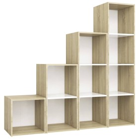 vidaXL 4-tlg. TV-Schrank-Set Weiß Sonoma-Eiche Holzwerkstoff