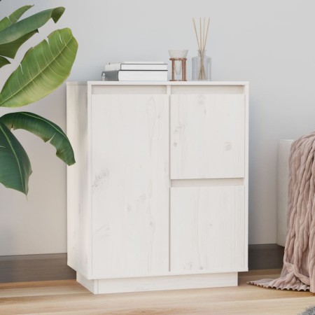 vidaXL Sideboard Weiß 60x34x75 cm Massivholz Kiefer