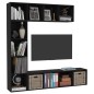 vidaXL 3-tlg. Bücher-/TV-Schrank Set Schwarz 180x30x180 cm vidaXL 3-tlg. Bücher-/TV-Schrank Set Schwarz 180x30x180 cm