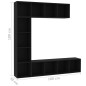 vidaXL 3-tlg. Bücher-/TV-Schrank Set Schwarz 180x30x180 cm vidaXL 3-tlg. Bücher-/TV-Schrank Set Schwarz 180x30x180 cm