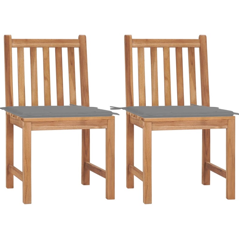 Gartenstühle 2 Stk. mit Kissen Massivholz Teak Gartenstühle 2 Stk. mit Kissen Massivholz Teak