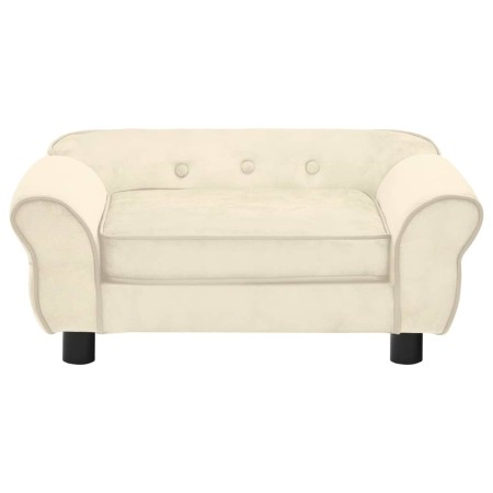 vidaXL Hundesofa Creme 72x45x30 cm Plüsch