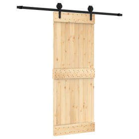 vidaXL Schiebetür mit Beschlag 80x210 cm Massivholz Kiefer