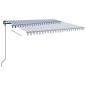 vidaXL Markise Manuell Einziehbar mit LED 5x3,5 m Blau und Weiß vidaXL Markise Manuell Einziehbar mit LED 5x3,5 m Blau und Weiß