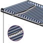 vidaXL Markise Manuell Einziehbar mit LED 5x3,5 m Blau und Weiß vidaXL Markise Manuell Einziehbar mit LED 5x3,5 m Blau und Weiß