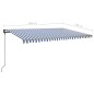 vidaXL Markise Manuell Einziehbar mit LED 5x3,5 m Blau und Weiß vidaXL Markise Manuell Einziehbar mit LED 5x3,5 m Blau und Weiß