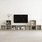 vidaXL 5-tlg. TV-Schrank-Set Weiß Sonoma-Eiche Holzwerkstoff vidaXL 5-tlg. TV-Schrank-Set Weiß Sonoma-Eiche Holzwerkstoff