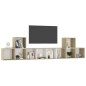 vidaXL 5-tlg. TV-Schrank-Set Weiß Sonoma-Eiche Holzwerkstoff vidaXL 5-tlg. TV-Schrank-Set Weiß Sonoma-Eiche Holzwerkstoff