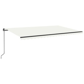 vidaXL Markise Manuell Einziehbar mit LED 500x350 cm Creme
