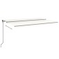 vidaXL Markise Manuell Einziehbar mit LED 500x350 cm Creme vidaXL Markise Manuell Einziehbar mit LED 500x350 cm Creme