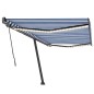 vidaXL Markise Manuell Einziehbar mit LED 500x350 cm Blau und Weiß vidaXL Markise Manuell Einziehbar mit LED 500x350 cm Blau und Weiß
