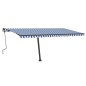 vidaXL Markise Manuell Einziehbar mit LED 500x350 cm Blau und Weiß vidaXL Markise Manuell Einziehbar mit LED 500x350 cm Blau und Weiß