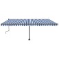 vidaXL Markise Manuell Einziehbar mit LED 500x350 cm Blau und Weiß vidaXL Markise Manuell Einziehbar mit LED 500x350 cm Blau und Weiß