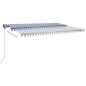 vidaXL Markise Manuell Einziehbar mit LED 500x350 cm Blau und Weiß vidaXL Markise Manuell Einziehbar mit LED 500x350 cm Blau und Weiß