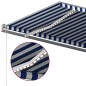 vidaXL Markise Manuell Einziehbar mit LED 500x350 cm Blau und Weiß vidaXL Markise Manuell Einziehbar mit LED 500x350 cm Blau und Weiß
