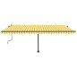 vidaXL Markise Manuell Einziehbar mit LED 500x350 cm Gelb und Weiß vidaXL Markise Manuell Einziehbar mit LED 500x350 cm Gelb und Weiß