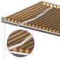 vidaXL Markise Manuell Einziehbar mit LED 500x350 cm Gelb und Weiß vidaXL Markise Manuell Einziehbar mit LED 500x350 cm Gelb und Weiß
