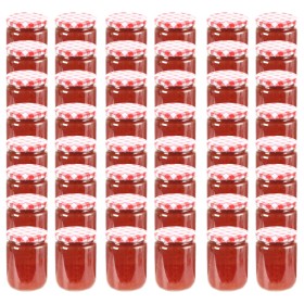 vidaXL Marmeladengläser mit Weißem/Rotem Deckel 48 Stk. 230 ml
