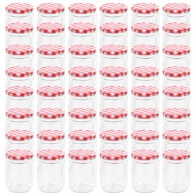 vidaXL Marmeladengläser mit Weißem/Rotem Deckel 48 Stk. 230 ml