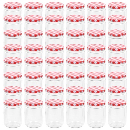 vidaXL Marmeladengläser mit Weißem/Rotem Deckel 48 Stk. 230 ml