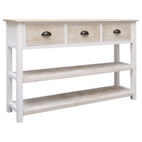 vidaXL Sideboard Natur und Weiß 115x30x76 cm Holz