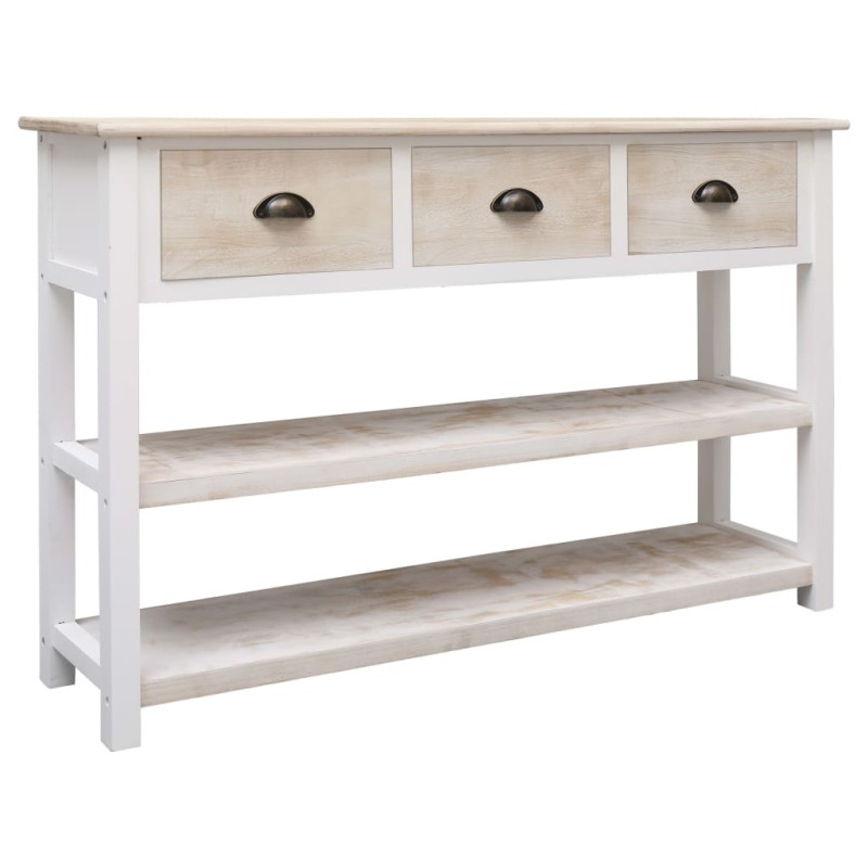 vidaXL Sideboard Natur und Weiß 115x30x76 cm Holz vidaXL Sideboard Natur und Weiß 115x30x76 cm Holz