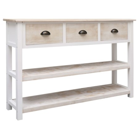 vidaXL Sideboard Natur und Weiß 115x30x76 cm Holz