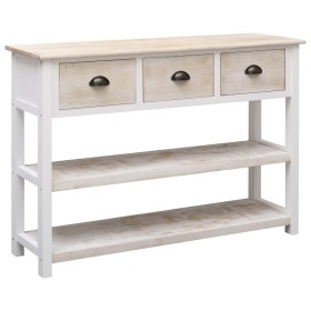 vidaXL Sideboard Natur und Weiß 115x30x76 cm Holz