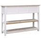 vidaXL Sideboard Natur und Weiß 115x30x76 cm Holz vidaXL Sideboard Natur und Weiß 115x30x76 cm Holz